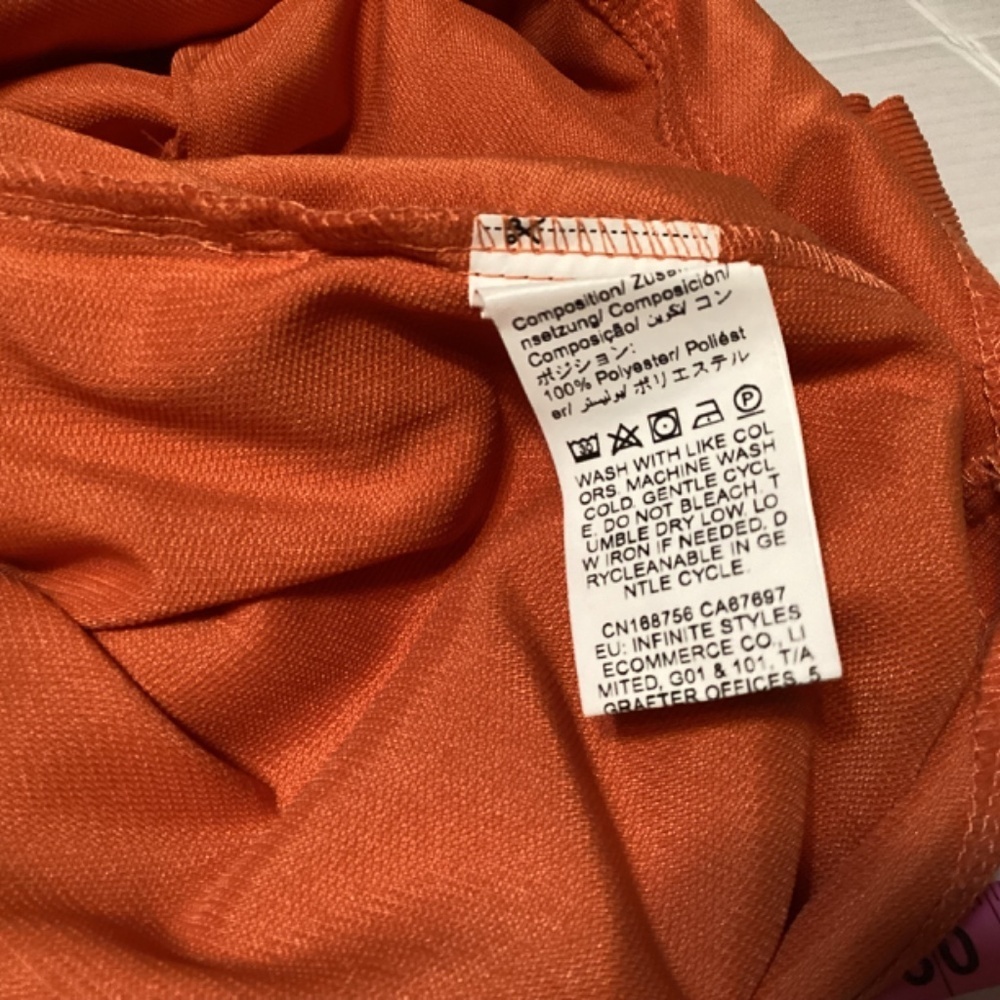 SHEIN overall womens SZ 2XL corduroy orange fall  comfortable long - Picture 7 of 8